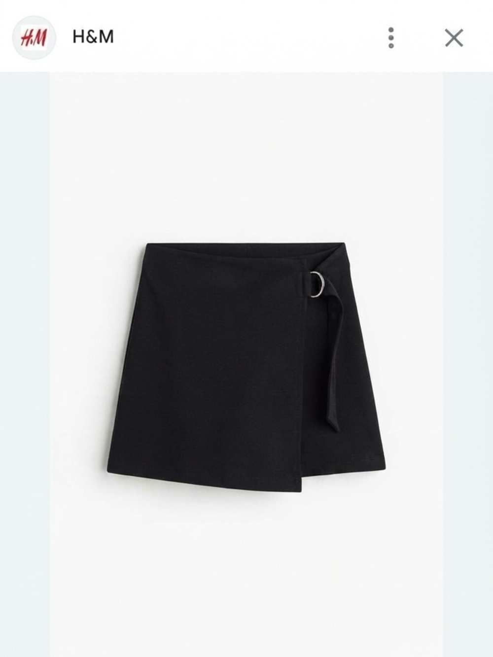 H&M Black Wrap Mini Skirt with D-Ring Detail